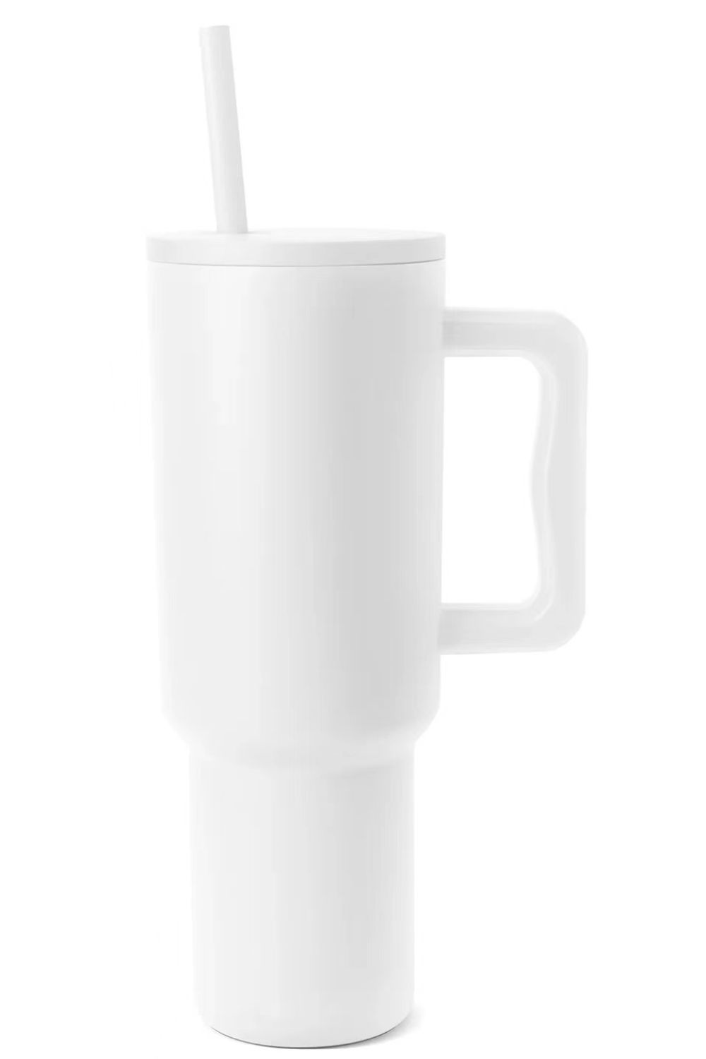 Monochromatic Stainless Steel Tumbler and Straw