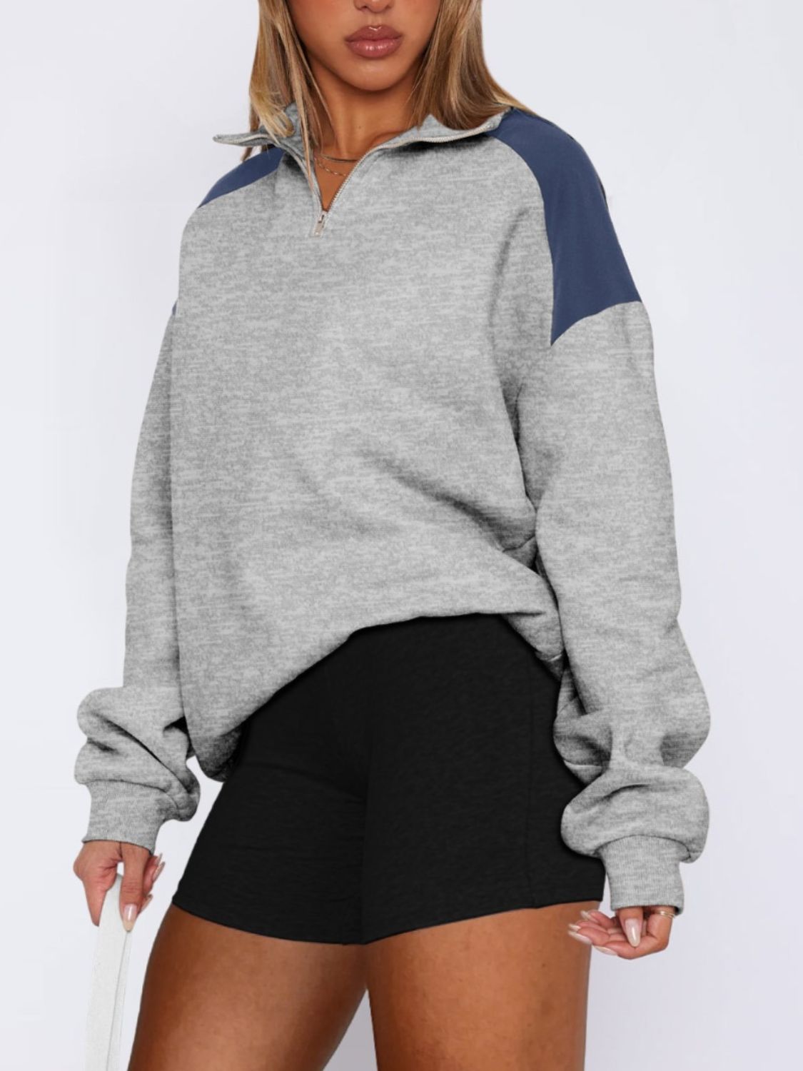 Quarter Zip Long Sleeve Sweatshirt