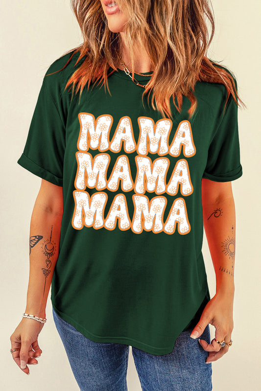 Floral Layered MAMA Short Sleeve Tee