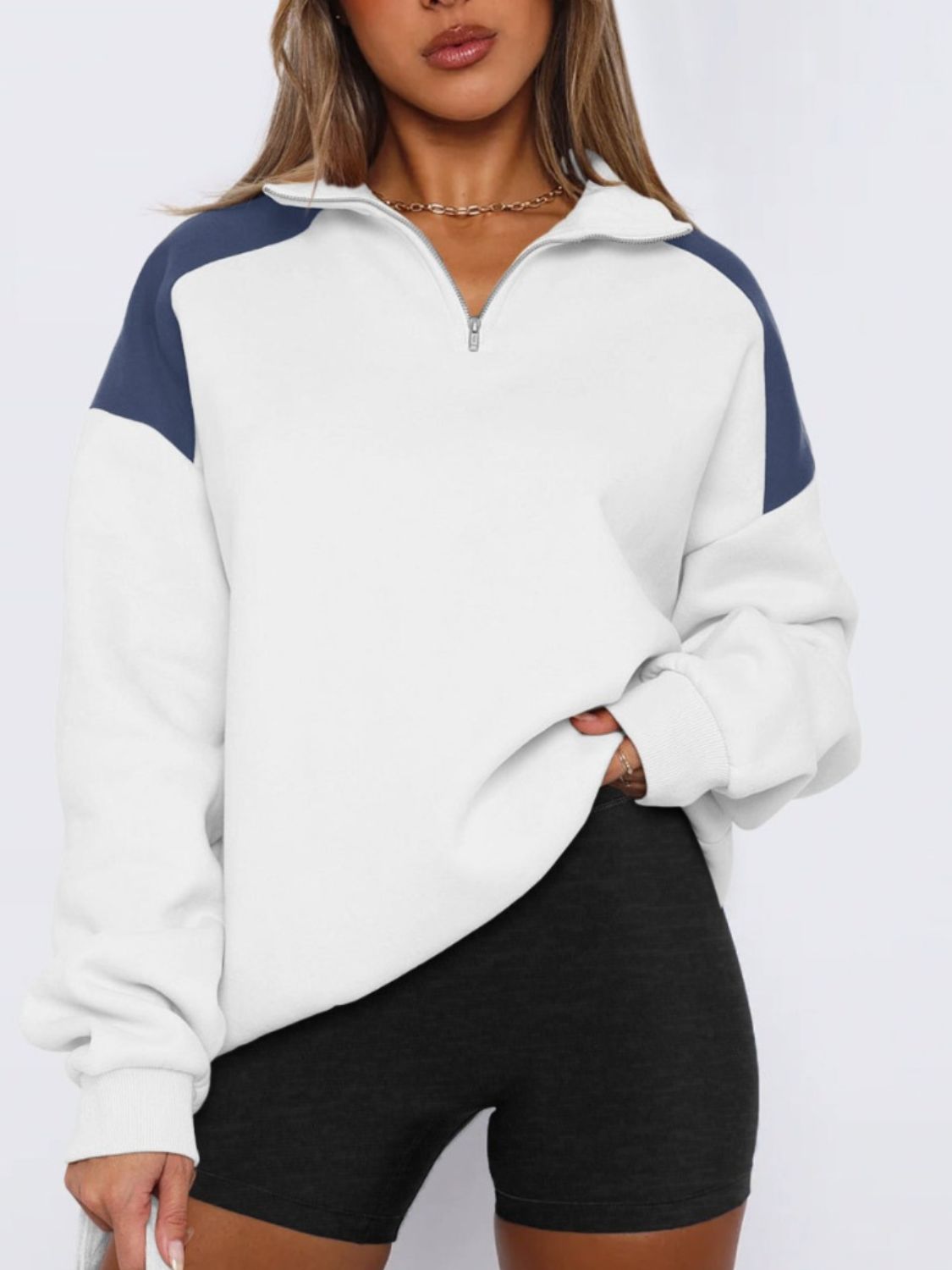 Quarter Zip Long Sleeve Sweatshirt