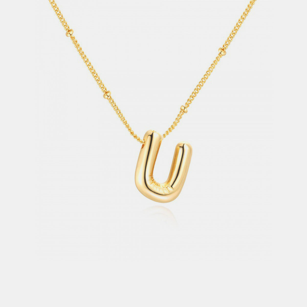 Gold-Plated Bubble Initial Necklace T-Z