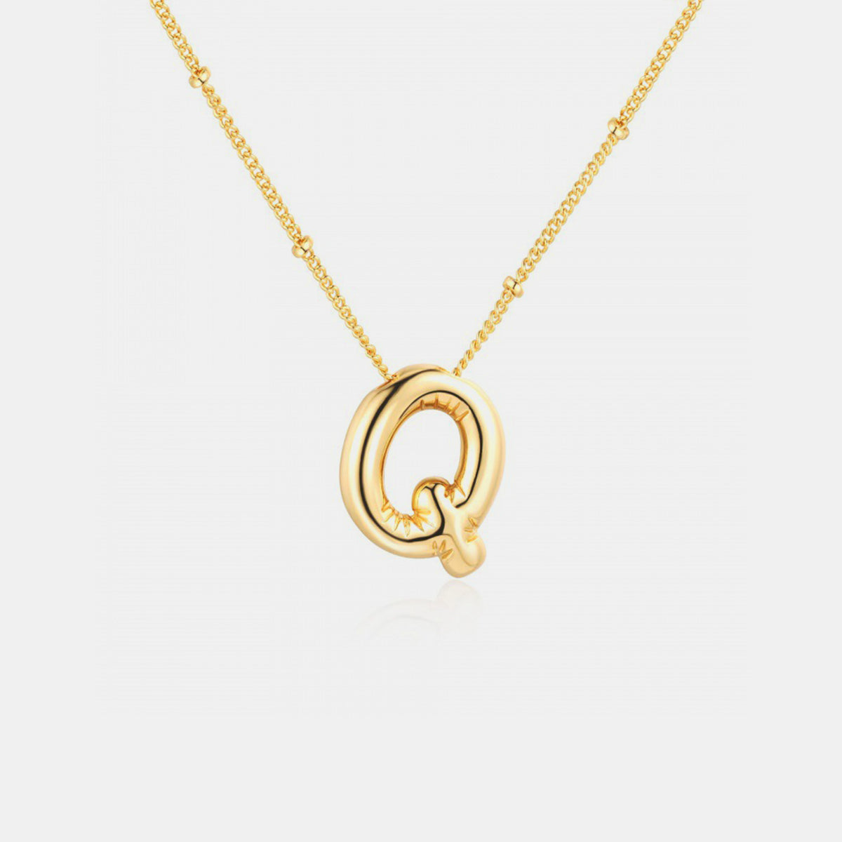 Gold-Plated Bubble Initial Necklace K-S