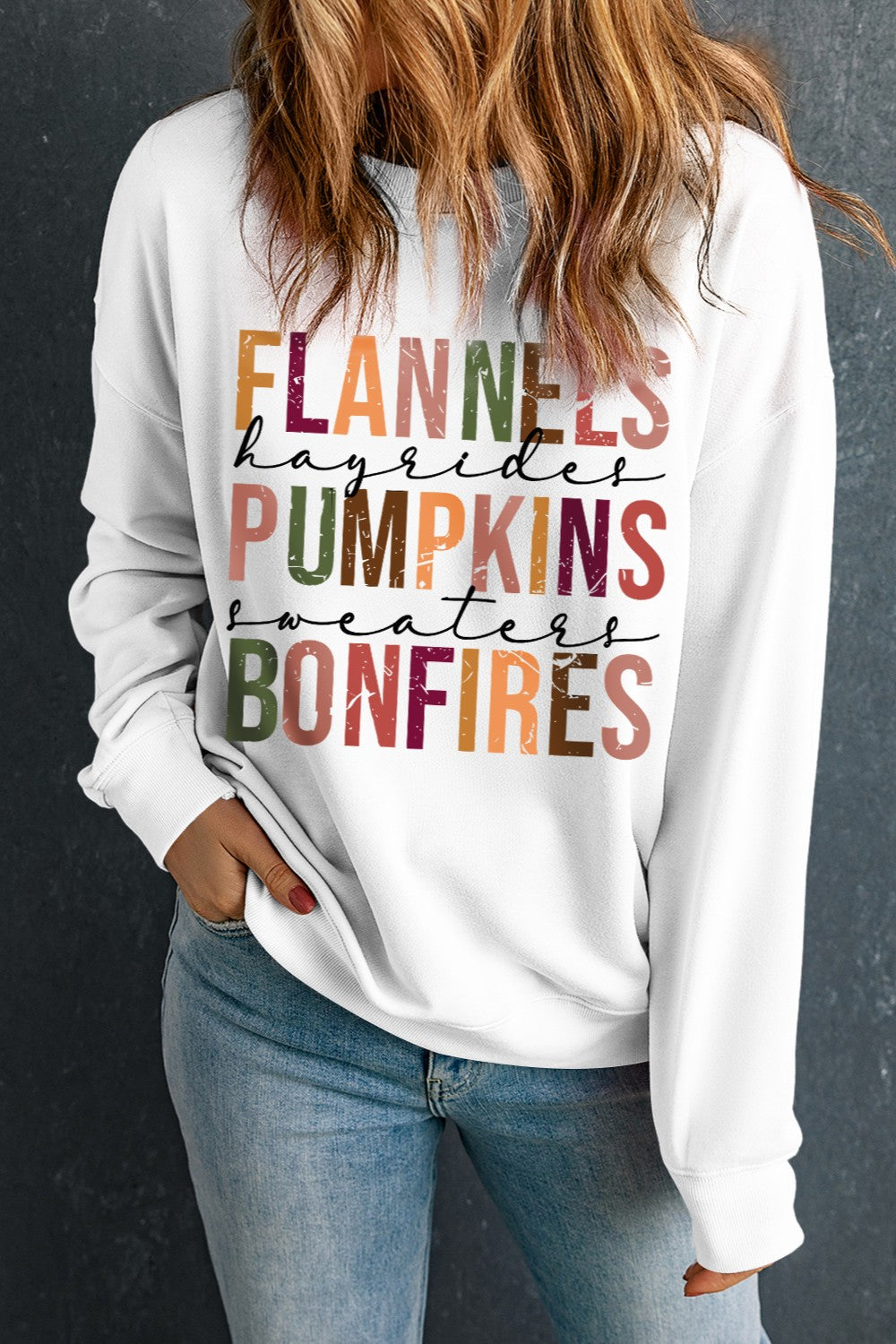 Fall Graphic Long Sleeve Sweatshirt