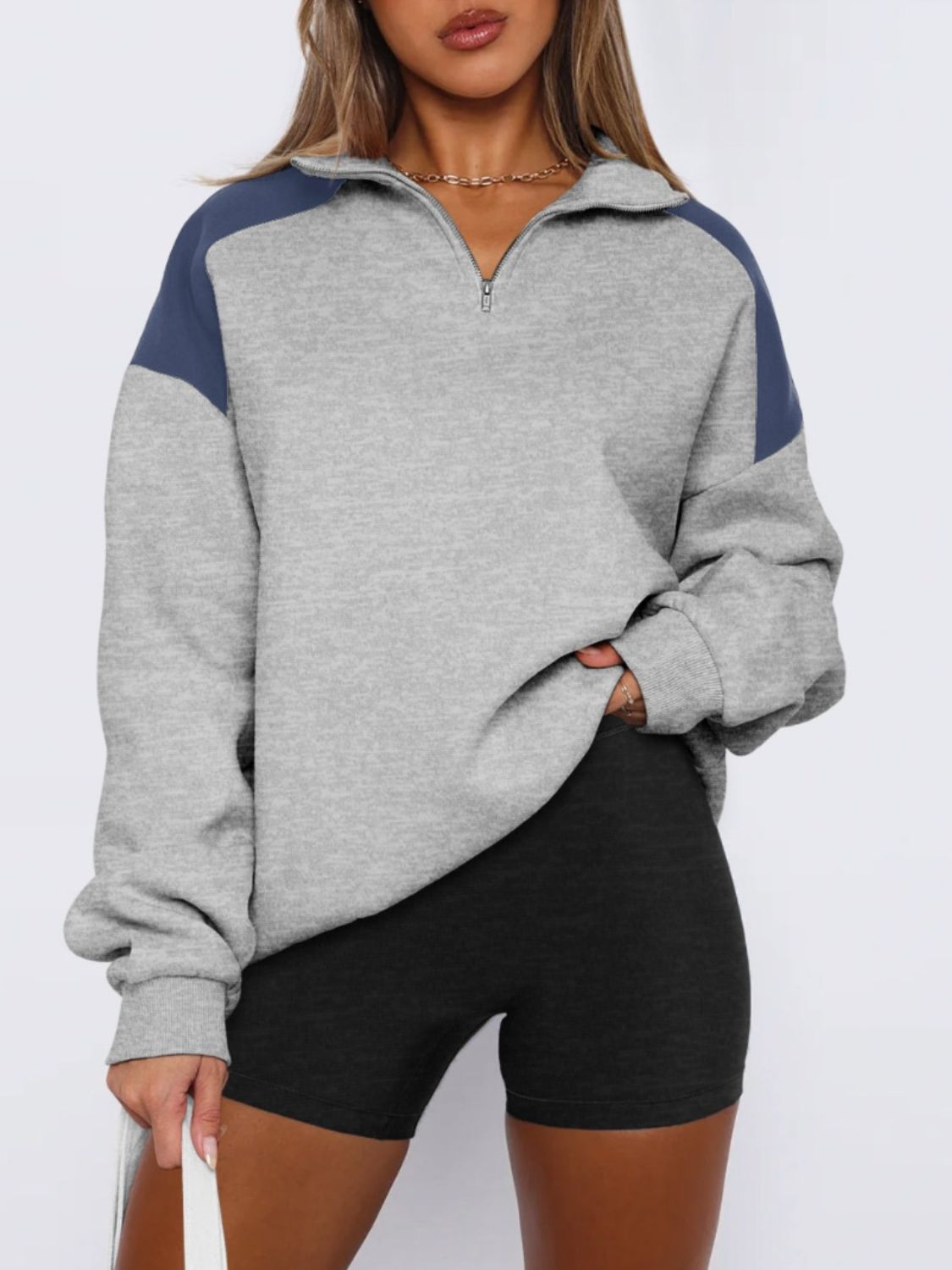 Quarter Zip Long Sleeve Sweatshirt