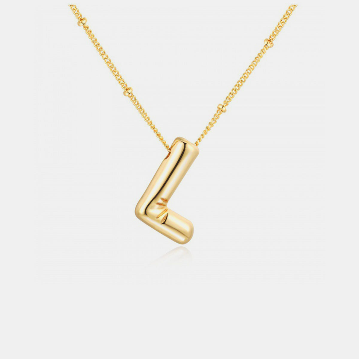 Gold-Plated Bubble Initial Necklace K-S