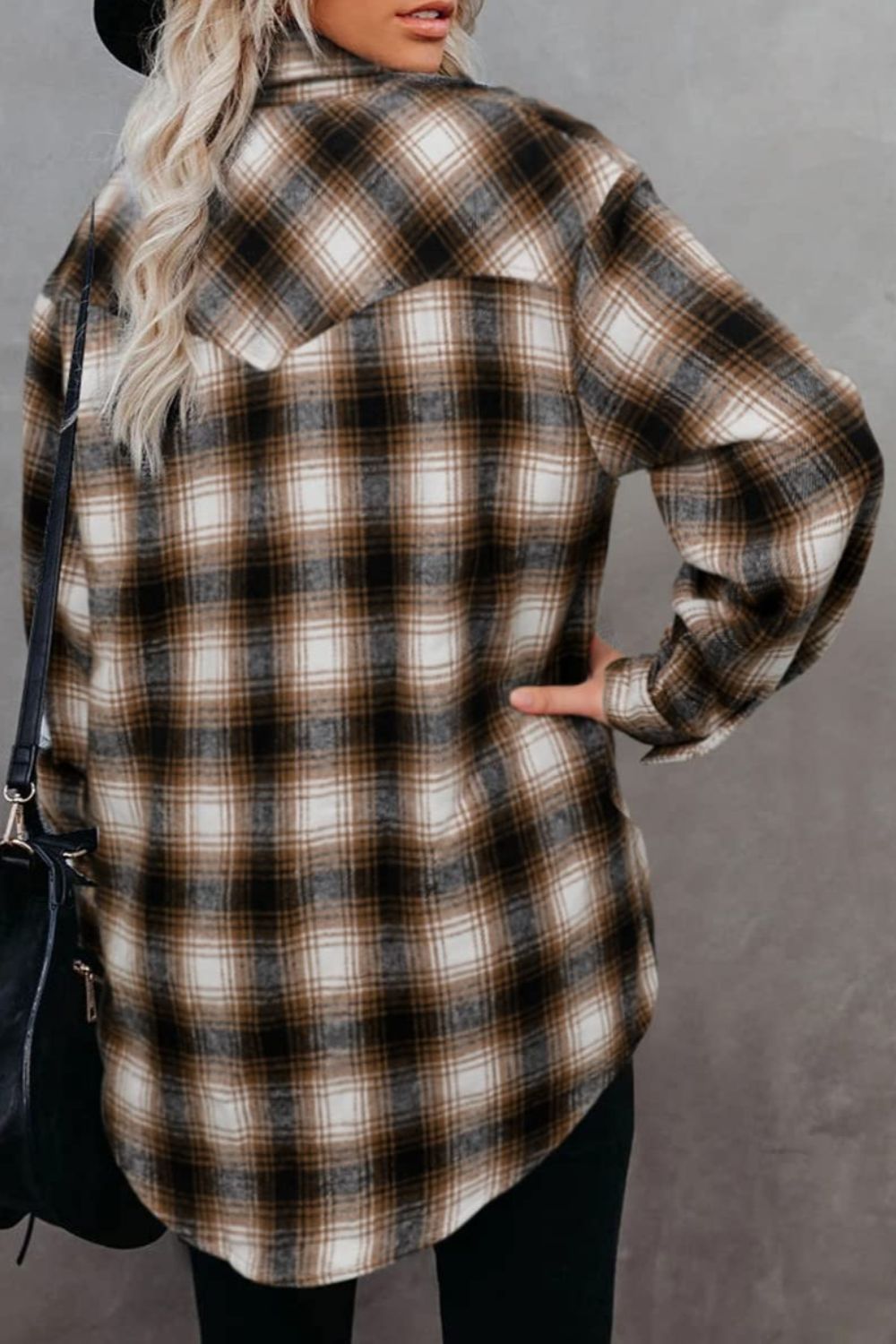 Plaid Collared Long Sleeve Shirt