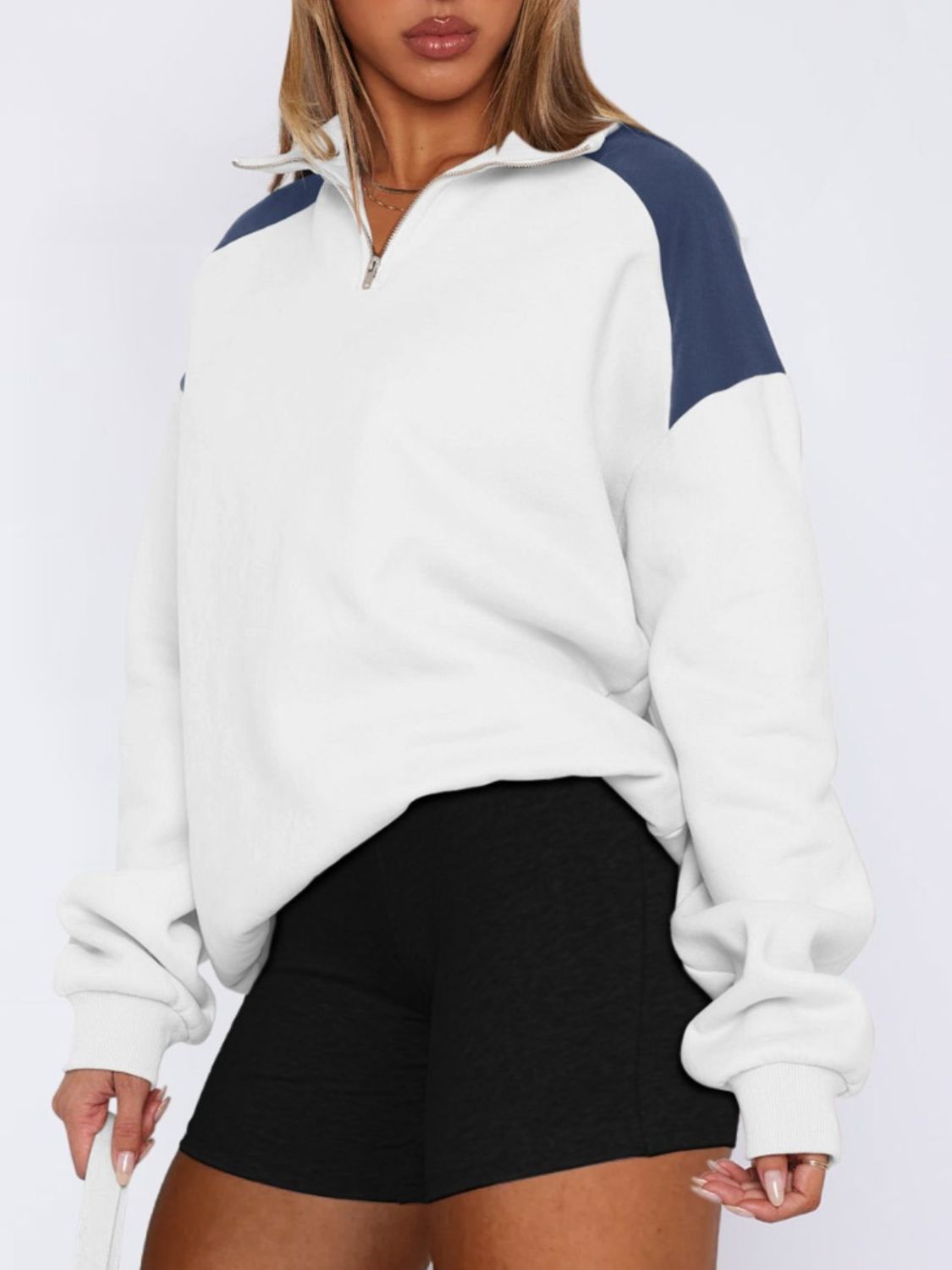 Quarter Zip Long Sleeve Sweatshirt