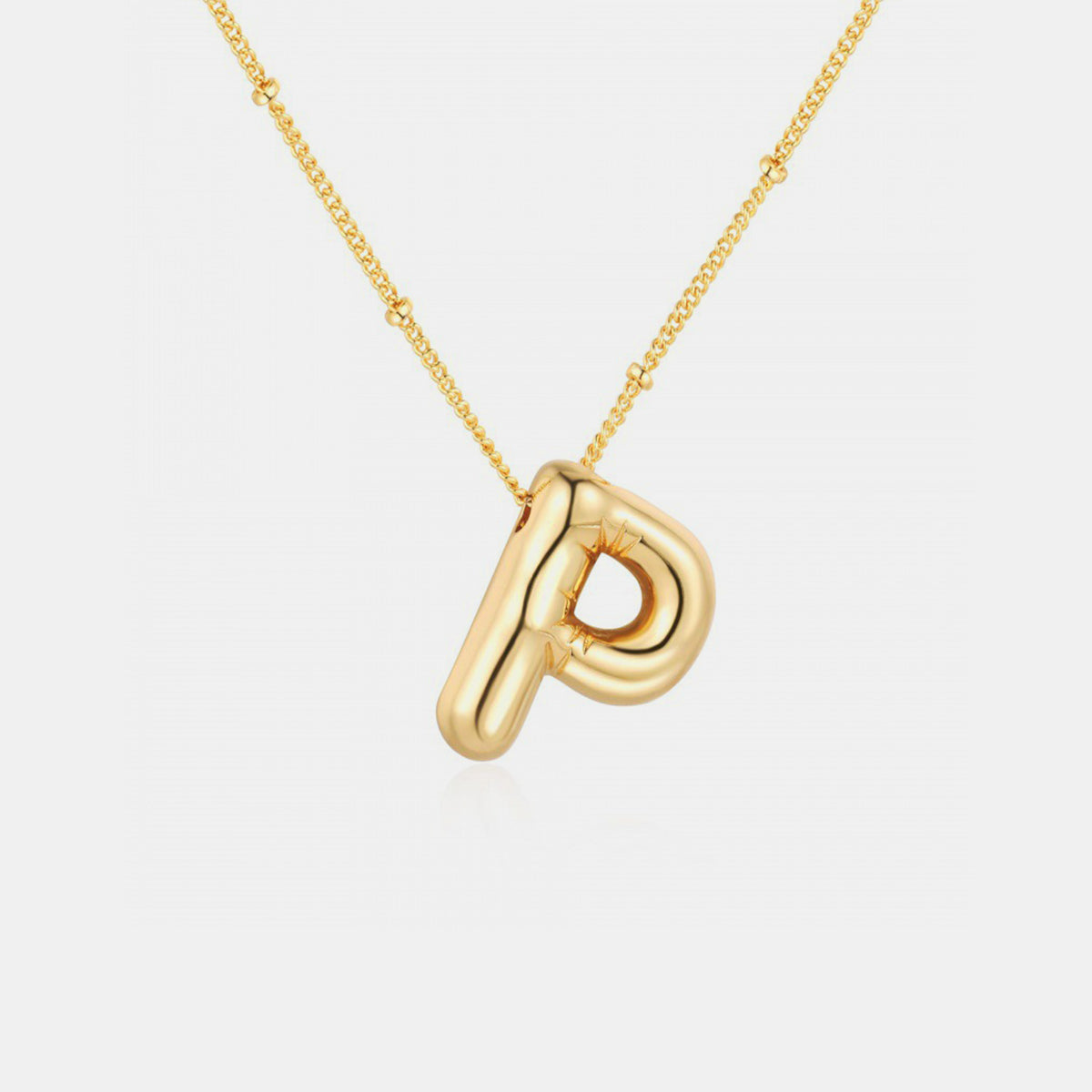 Gold-Plated Bubble Initial Necklace K-S