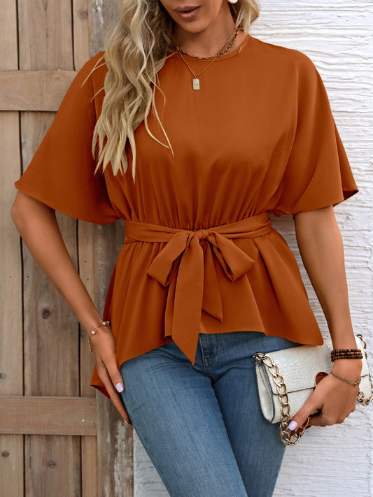 Ivy Lane Tied Half Sleeve Blouse