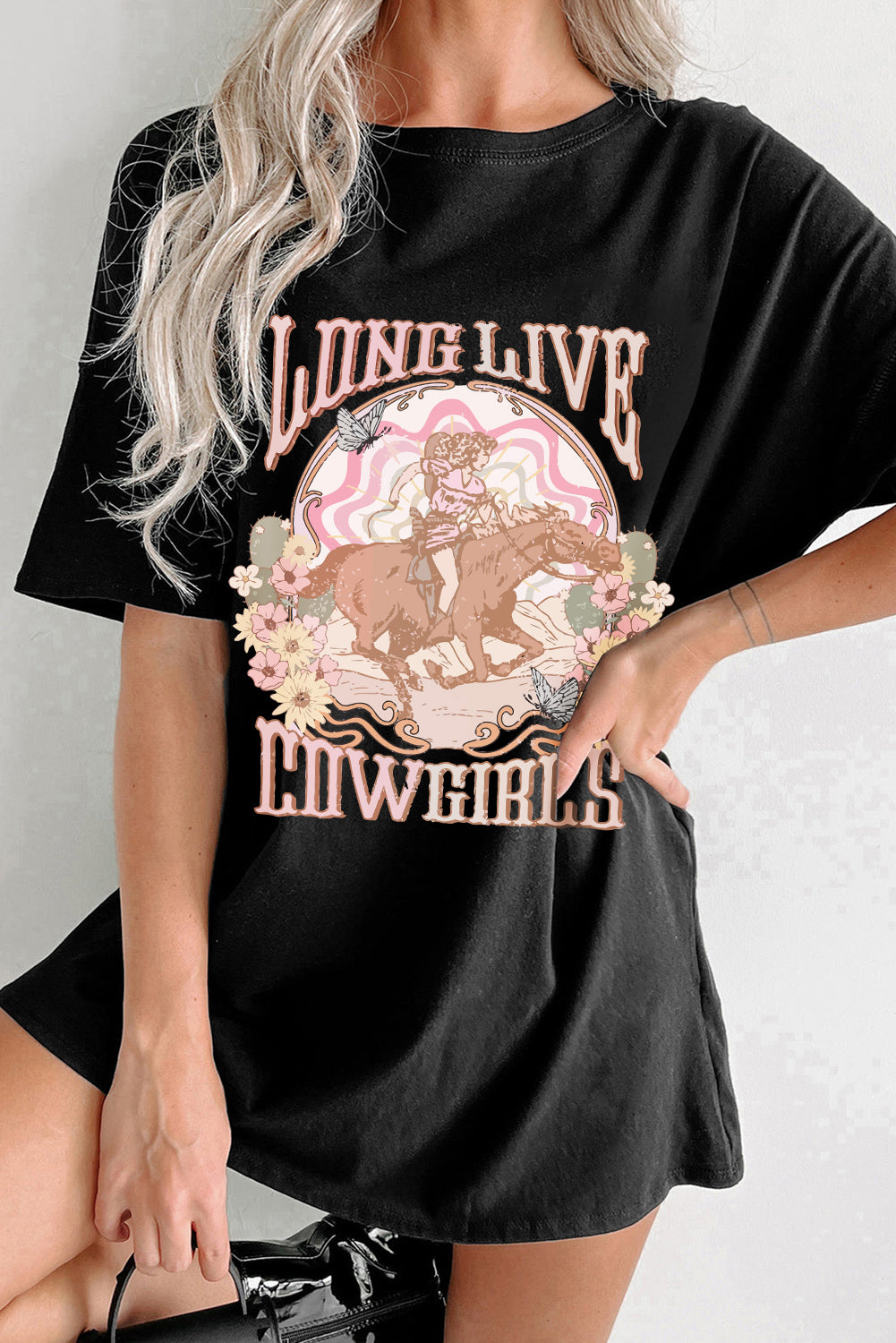 Graphic Long Live Cowgirls Oversize Tee