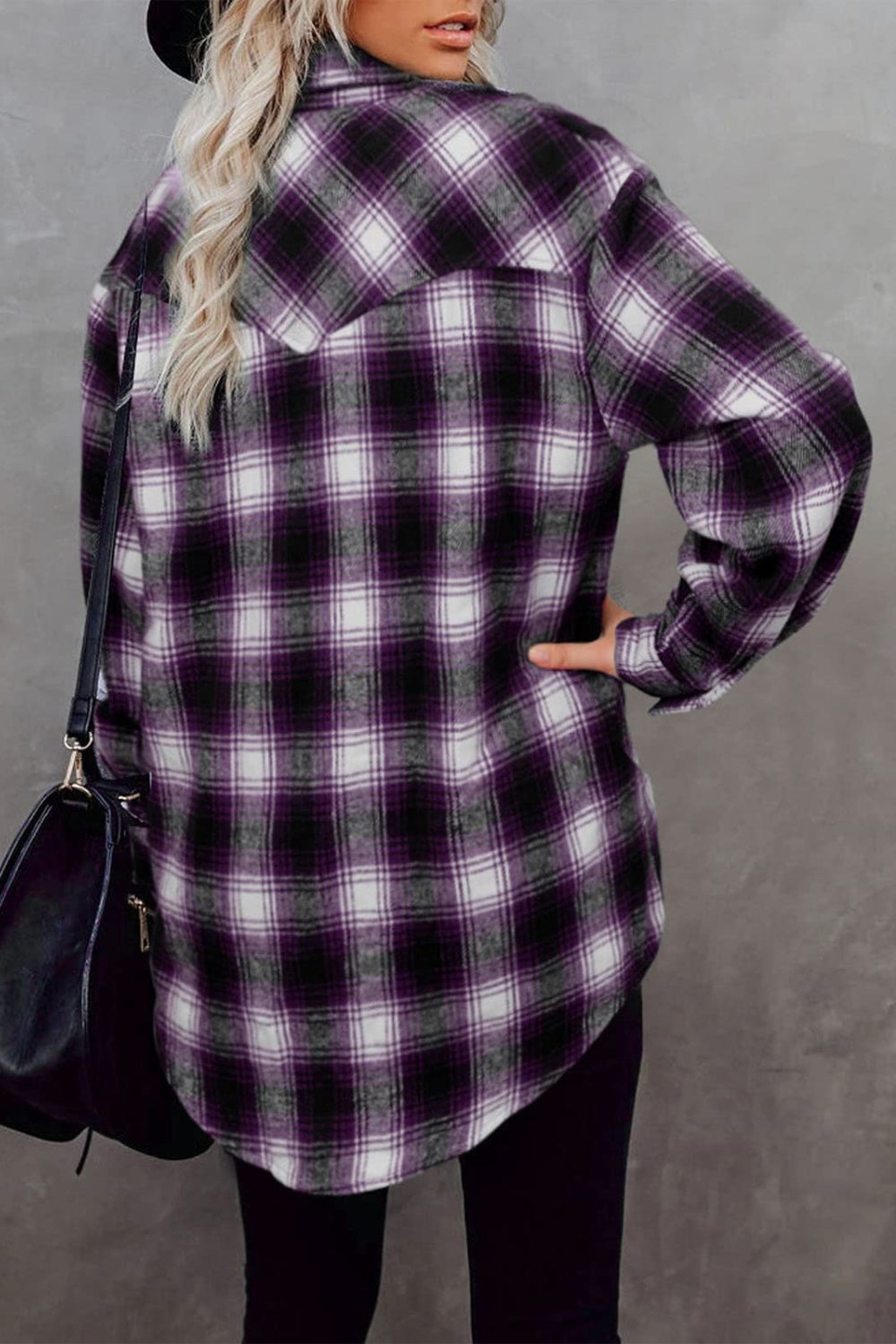 Plaid Collared Long Sleeve Shirt