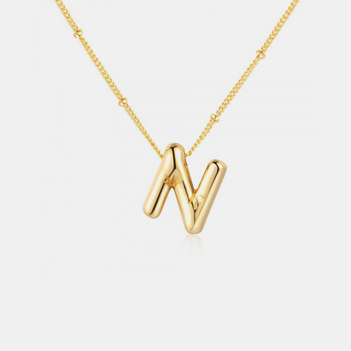 Gold-Plated Bubble Initial Necklace K-S