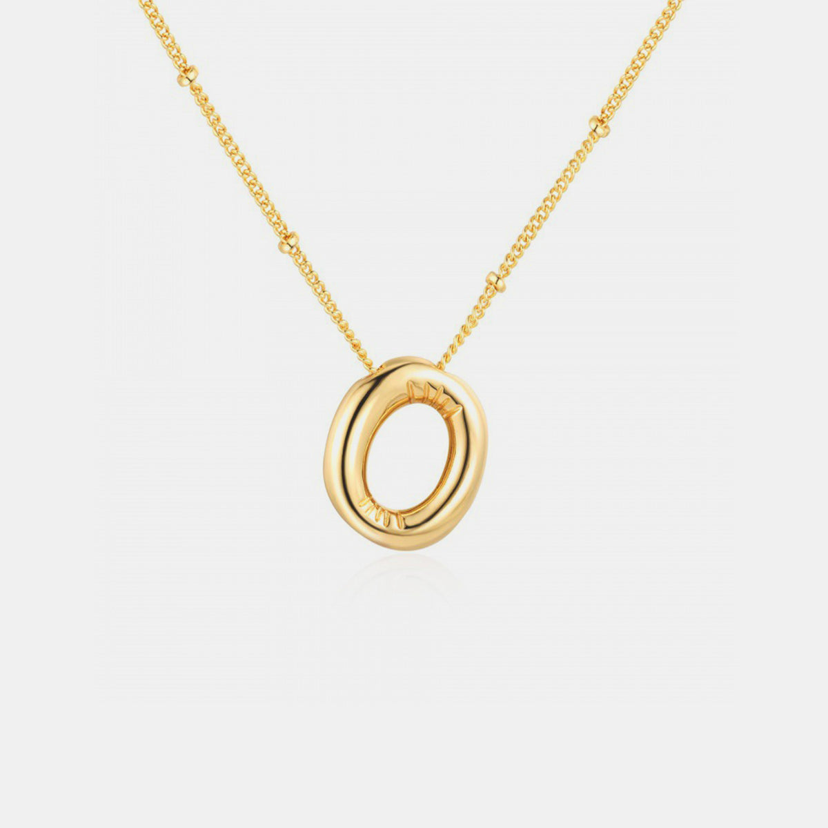 Gold-Plated Bubble Initial Necklace K-S