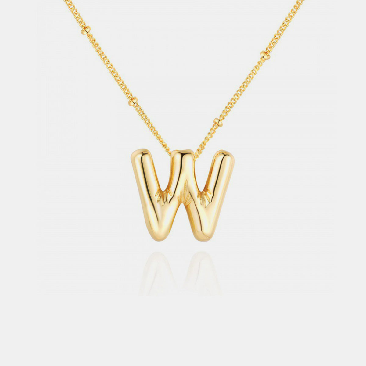 Gold-Plated Bubble Initial Necklace T-Z