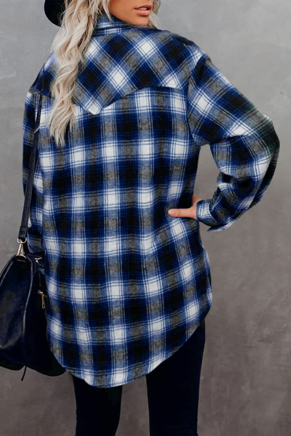 Plaid Collared Long Sleeve Shirt