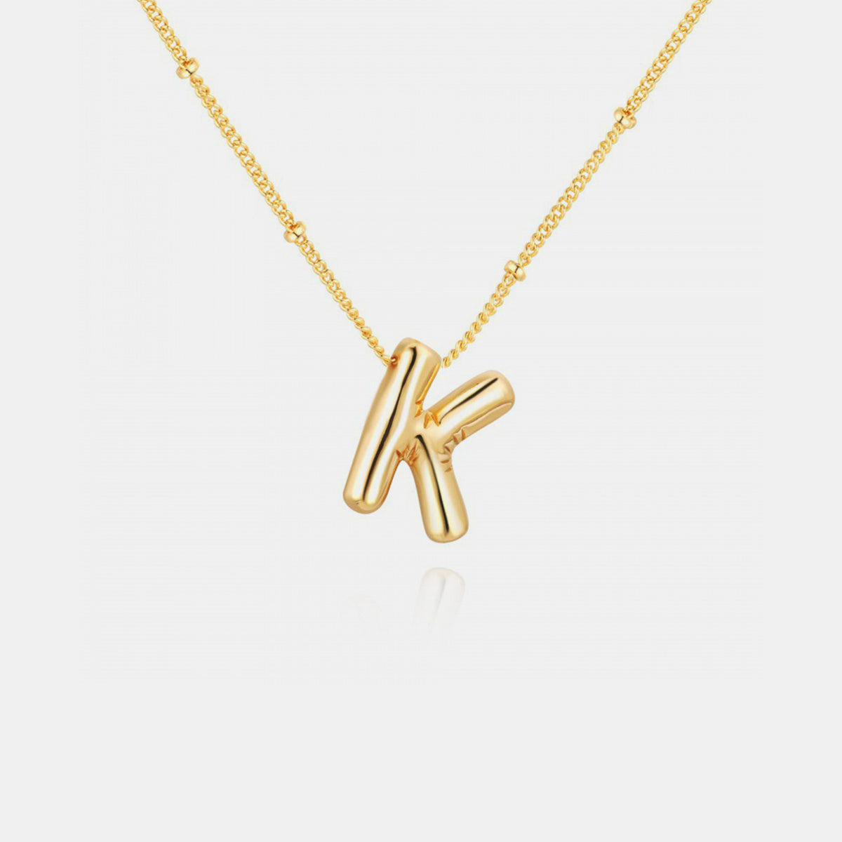 Gold-Plated Bubble Initial Necklace K-S