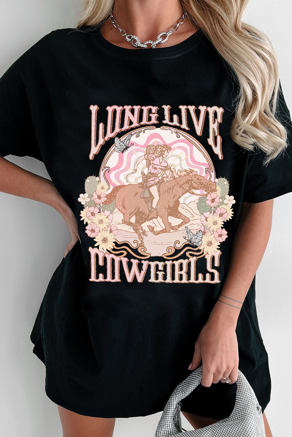 Graphic Long Live Cowgirls Oversize Tee