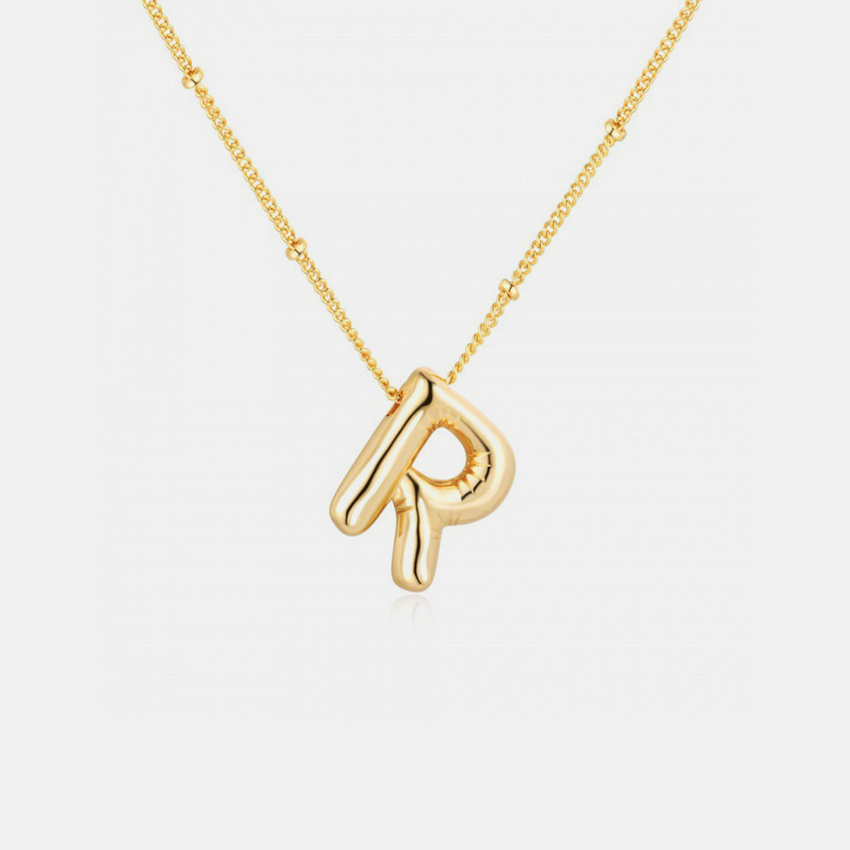 Gold-Plated Bubble Initial Necklace K-S