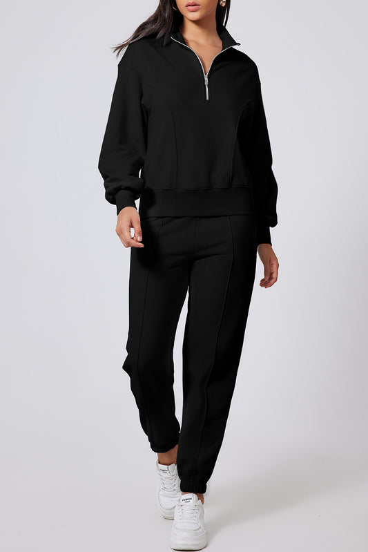 Half Zip Sweatshirt and Joggers Active Set