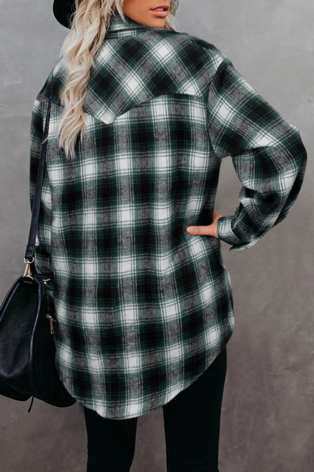 Plaid Collared Long Sleeve Shirt