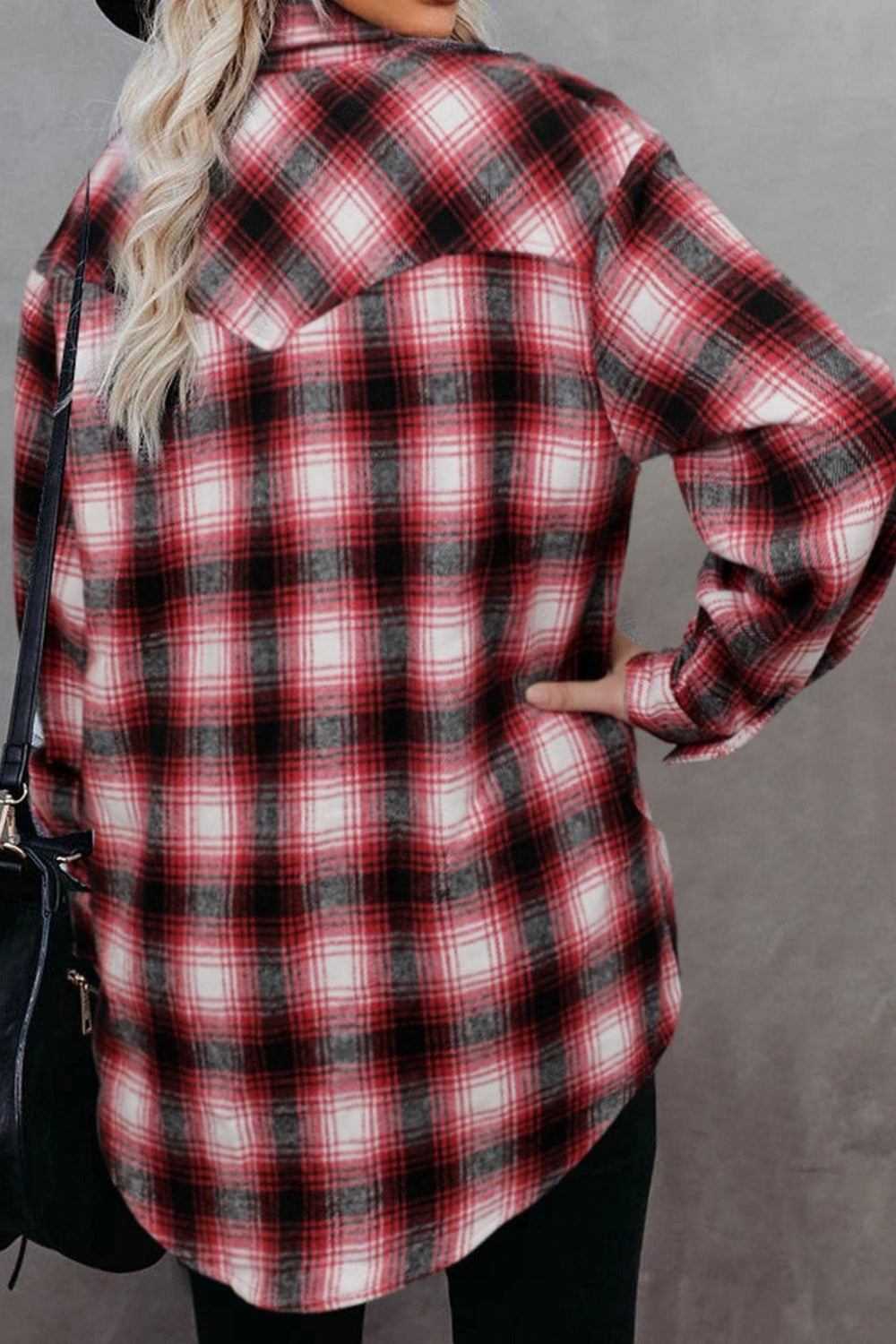 Plaid Collared Long Sleeve Shirt