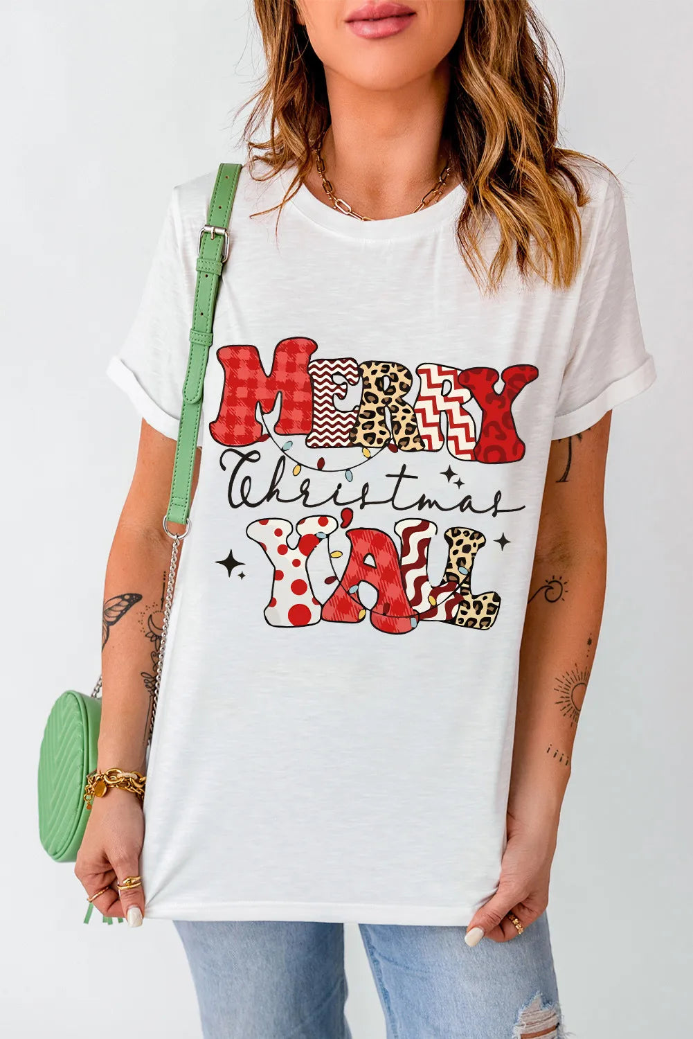 Merry Christmas Y'all Graphic Short Sleeve Tee